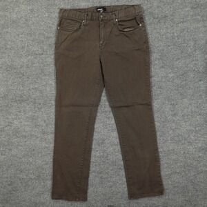 Commerce Jeans Mens 34x32 Brown Straight Leg Stretch Denim Classic 5 Pocket